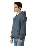 Gildan SF600 Unisex Softstyle Full-Zip Hooded Sweatshirt - Dark Heather - model side