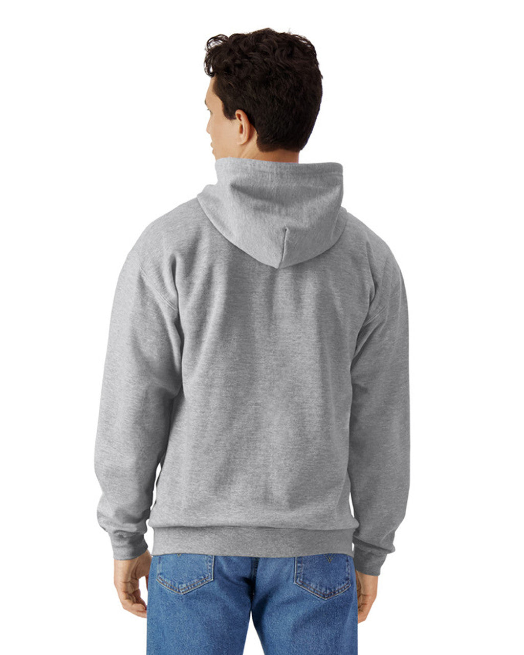 Gildan SF600 Unisex Softstyle Full-Zip Hooded Sweatshirt - Sport Grey - model back