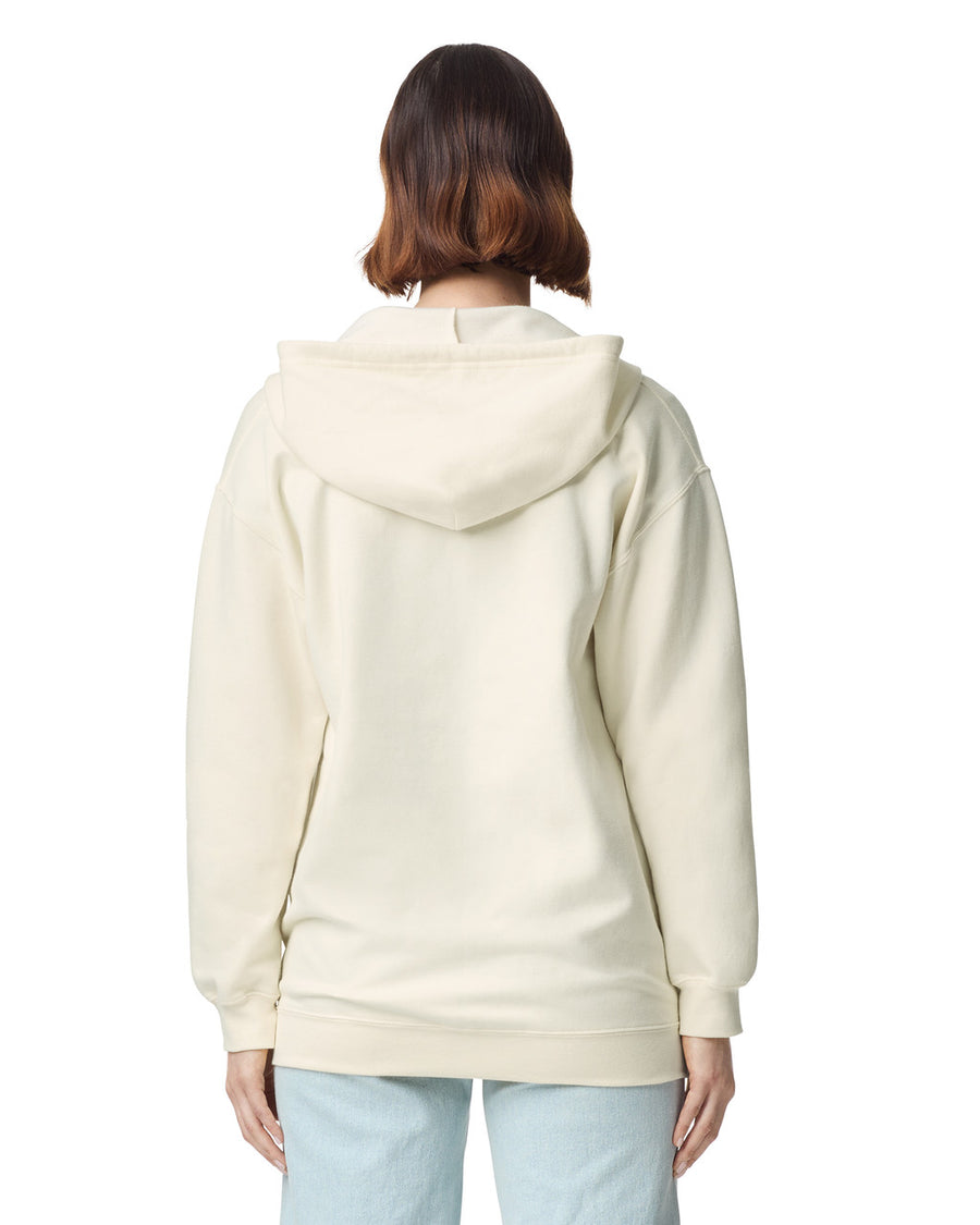 Gildan SF600 Unisex Softstyle Full-Zip Hooded Sweatshirt - Off White - model back