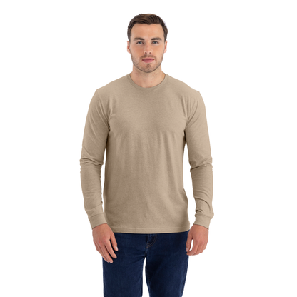 Classic Crew Long Sleeve T-Shirt in Tan, front view